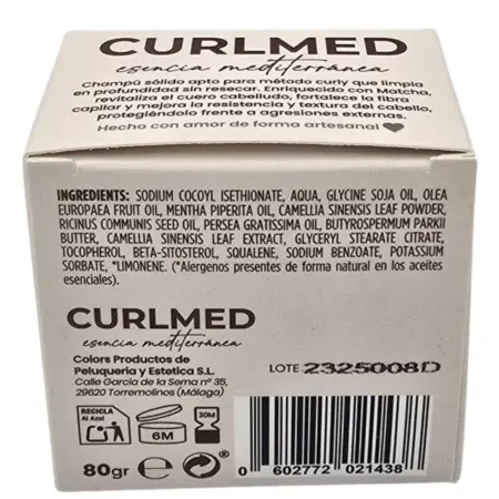 CurlMed Champú Sólido Cabello Quebradizo Té Matcha 80g - 1